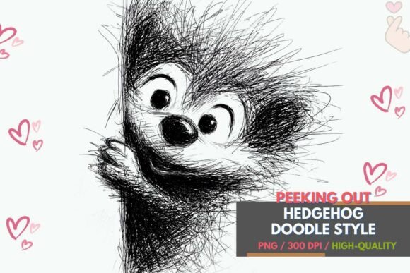 Add Whimsy with Funny Peeking Hedgehog PNG Clipart