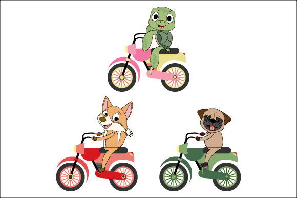 Animal Illustration Design of Riding a Motorcycle: Creative Power