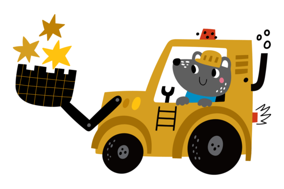 Charming and Versatile: Cute Excavator with Animal Driving for Designers