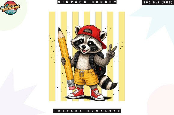 Cute Back to School Raccoon PNG: A Playful Design Asset