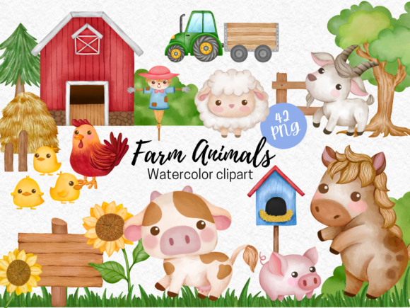 Farm Animals Watercolor: A Breath of Fresh Air for Modern Design