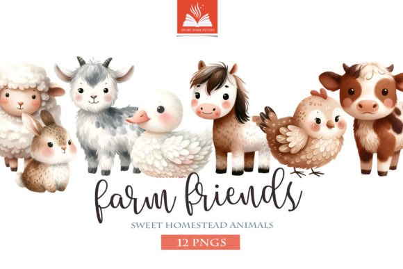 Farm Homestead Barn Animals Clipart: A Design Studio Favorite