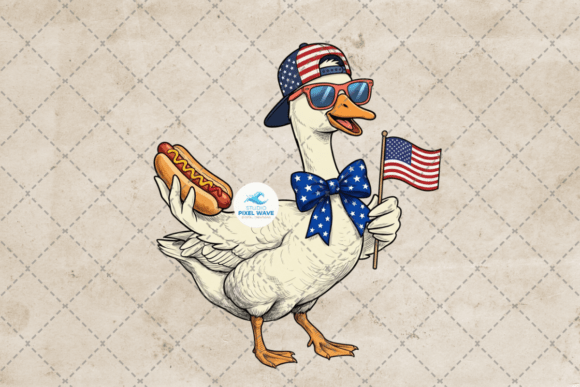 Funny Patriotic Goose 4th of July PNG: A Playful Independence Day Design