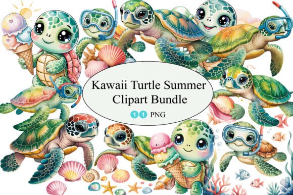 Kawaii Turtle Summer Watercolor Clipart: A Deep Dive