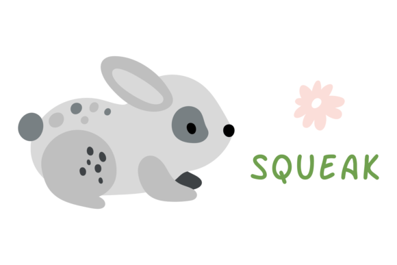 Rabbit Saying Squeak. Cute Little Animal: Design & Brand Uses