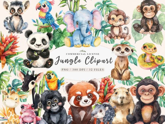 Safari Watercolor Jungle Animals Clipart: A Designer's Guide