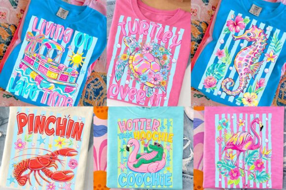 Striped Coastal Summer PNG Bundle: Your Go-To Design Asset