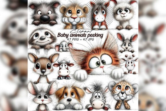 Whimsical Baby Animals Peeking Set: Your New Favorite Design Asset