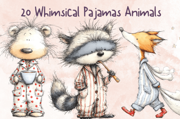 Whimsical Pajamas Animals Clipart: A Designer's Guide to Cozy Design